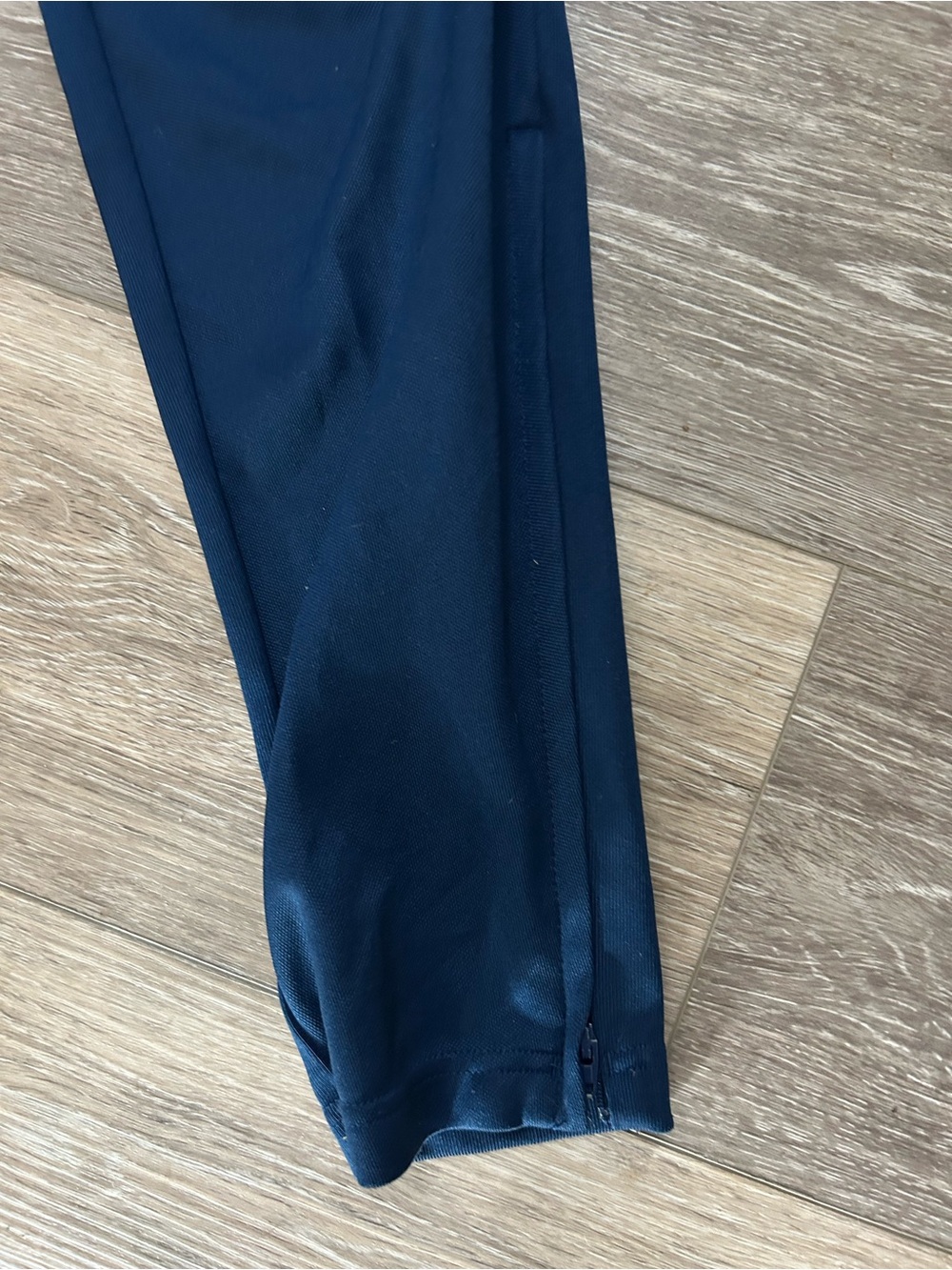 Adidas Women’s ' Navy Blue Tapered Track Pants with White Stripes - Picture 3 of 4